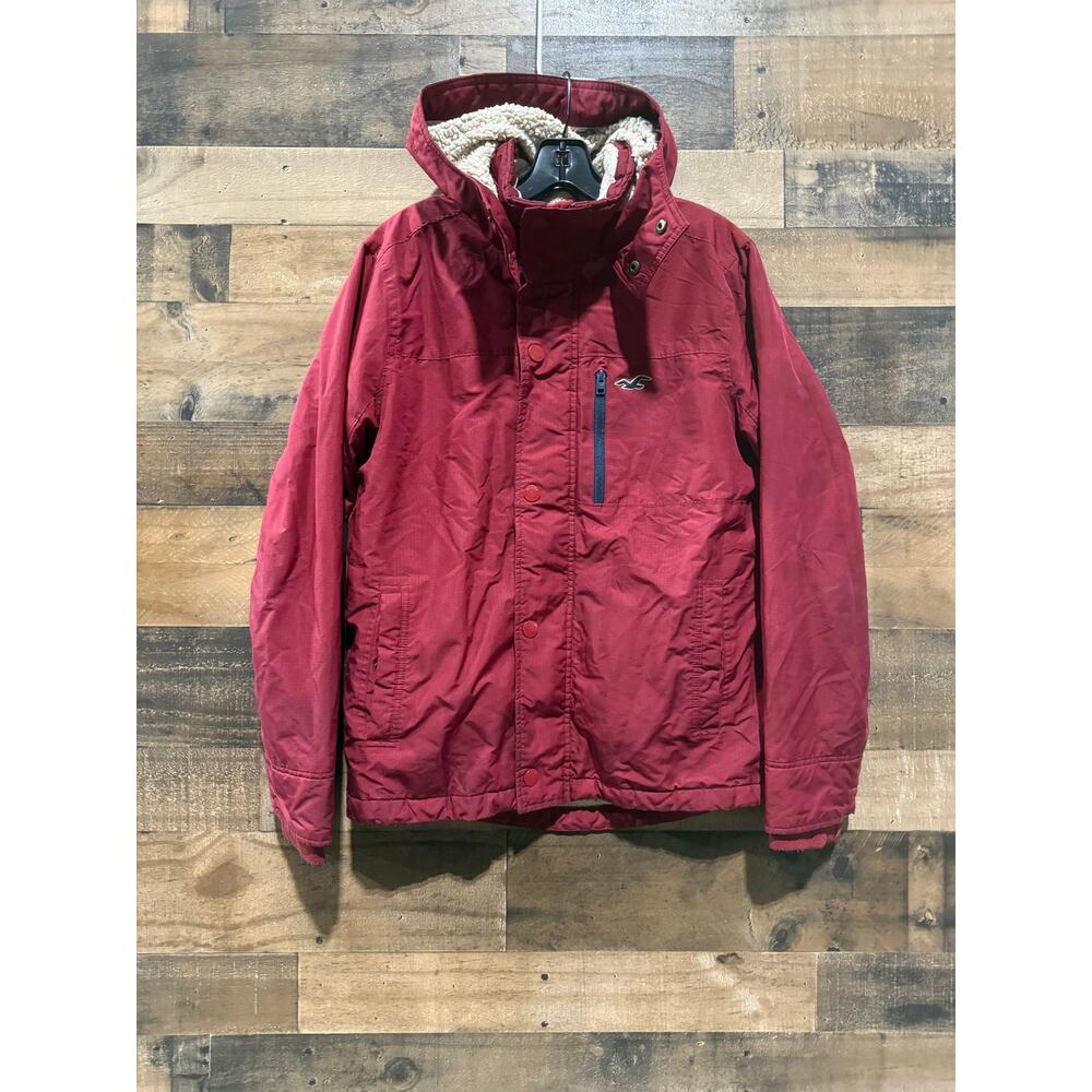 Hollister California All-Weather Maroon Jacket-Sherpa Lined - Size S